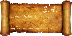Elfer Albert névjegykártya
